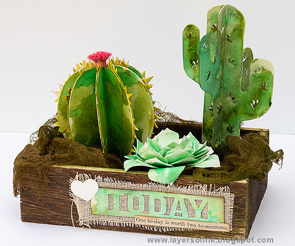 Layers of ink - Watercolor Cacti in a Box Tutorial by Anna-Karin Layers of ink - Watercolor Cacti in a Box Tutorial by Anna-Karin with Succulent Serenity by Sizzix and Lynda Kanase