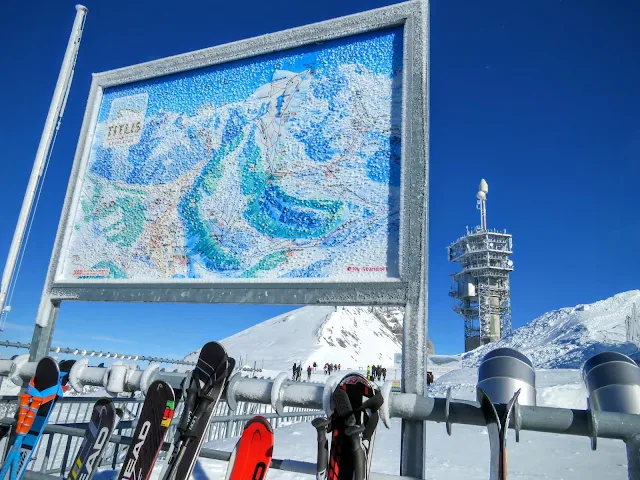 Long Winter Weekend Lucerne Switzerland - Frozen map on top of Mt. Titlis