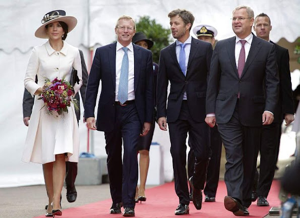 Crown Prince Frederik and Crown Princess Mary at the christening of the container ship
