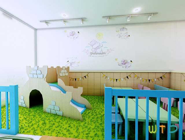 Desain Interior Moms & Kids Playground Cafe 