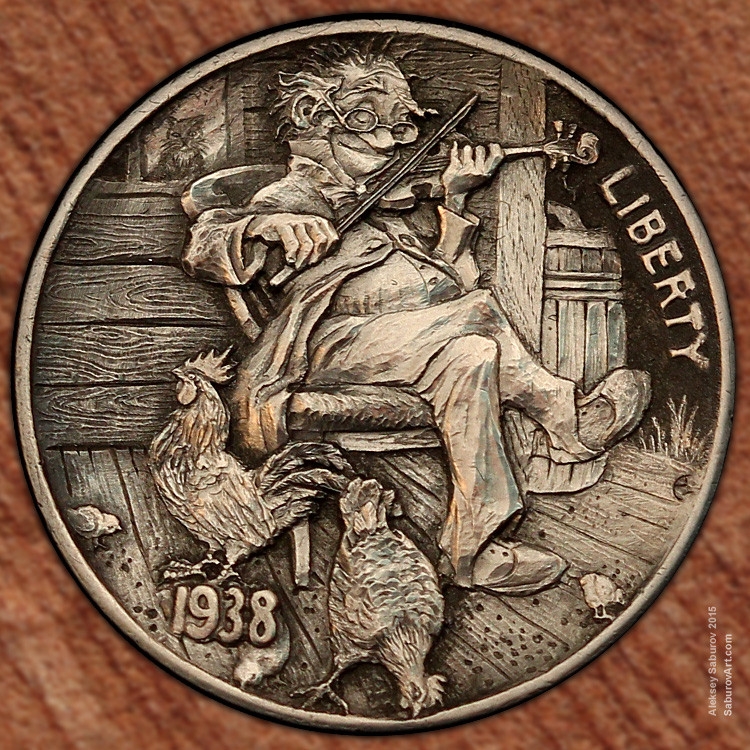 02-Playing-for-Poultry-Aleksey-Saburov-Detailed-Carvings-on-Hobo-Nickel-Coins-www-designstack-co