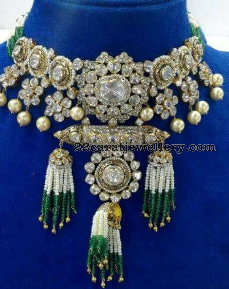 Victorian Choker with Pearls Tassels Jewellery Designs