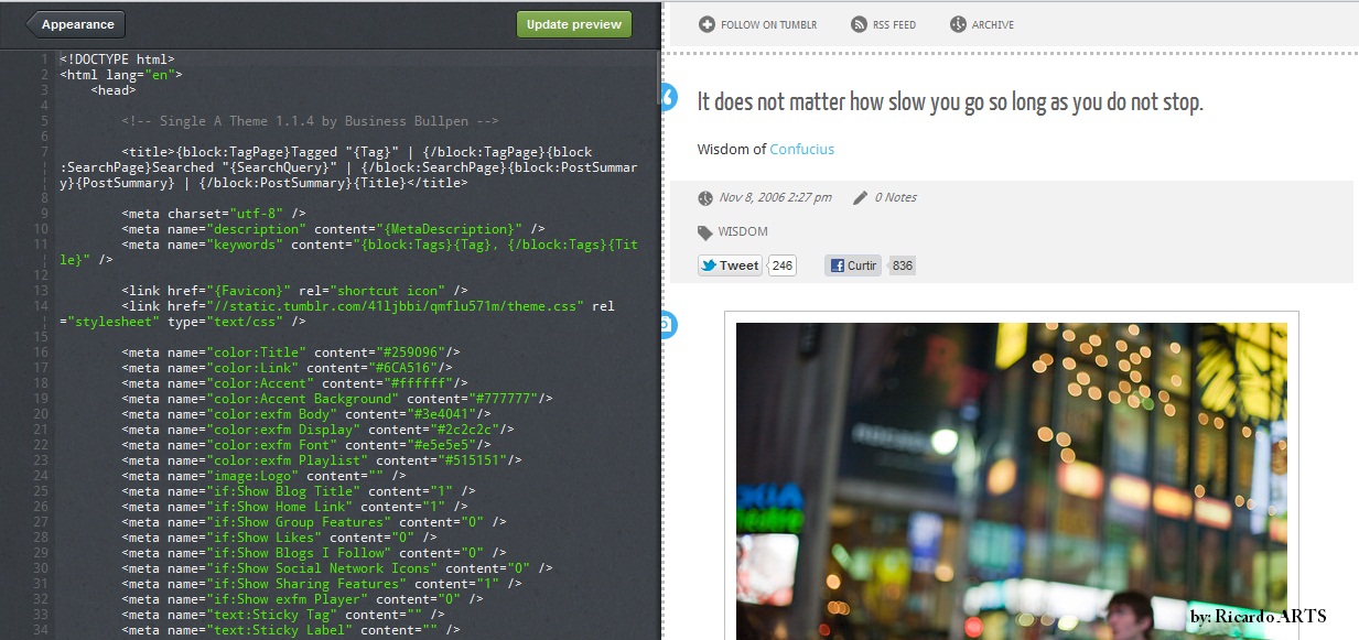 Tumblr - Como acessar o painel HTML de seu blog - Processo Blogs