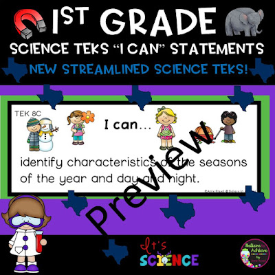 The Best of Teacher Entrepreneurs II: 1st Grade Science TEKS I CAN