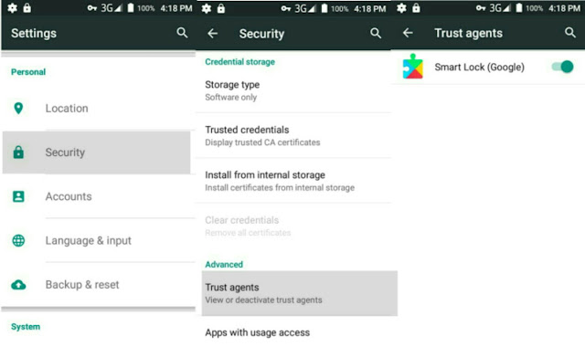 Cara mengaktifkan Smart lock Mengaktifkan Smart lock sebagai agen tepercaya