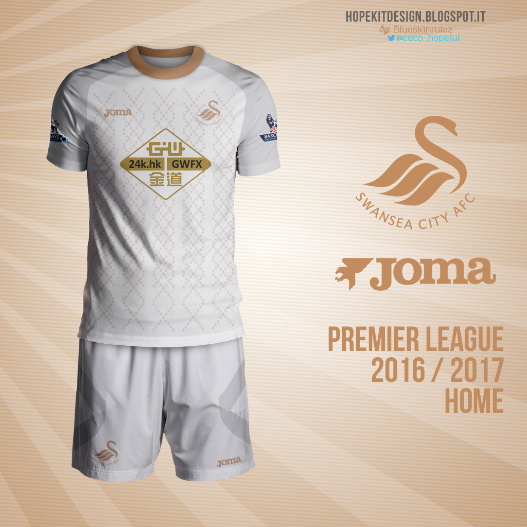 hope kit design Swansea AFC Joma Premier League Kits 2016/2017