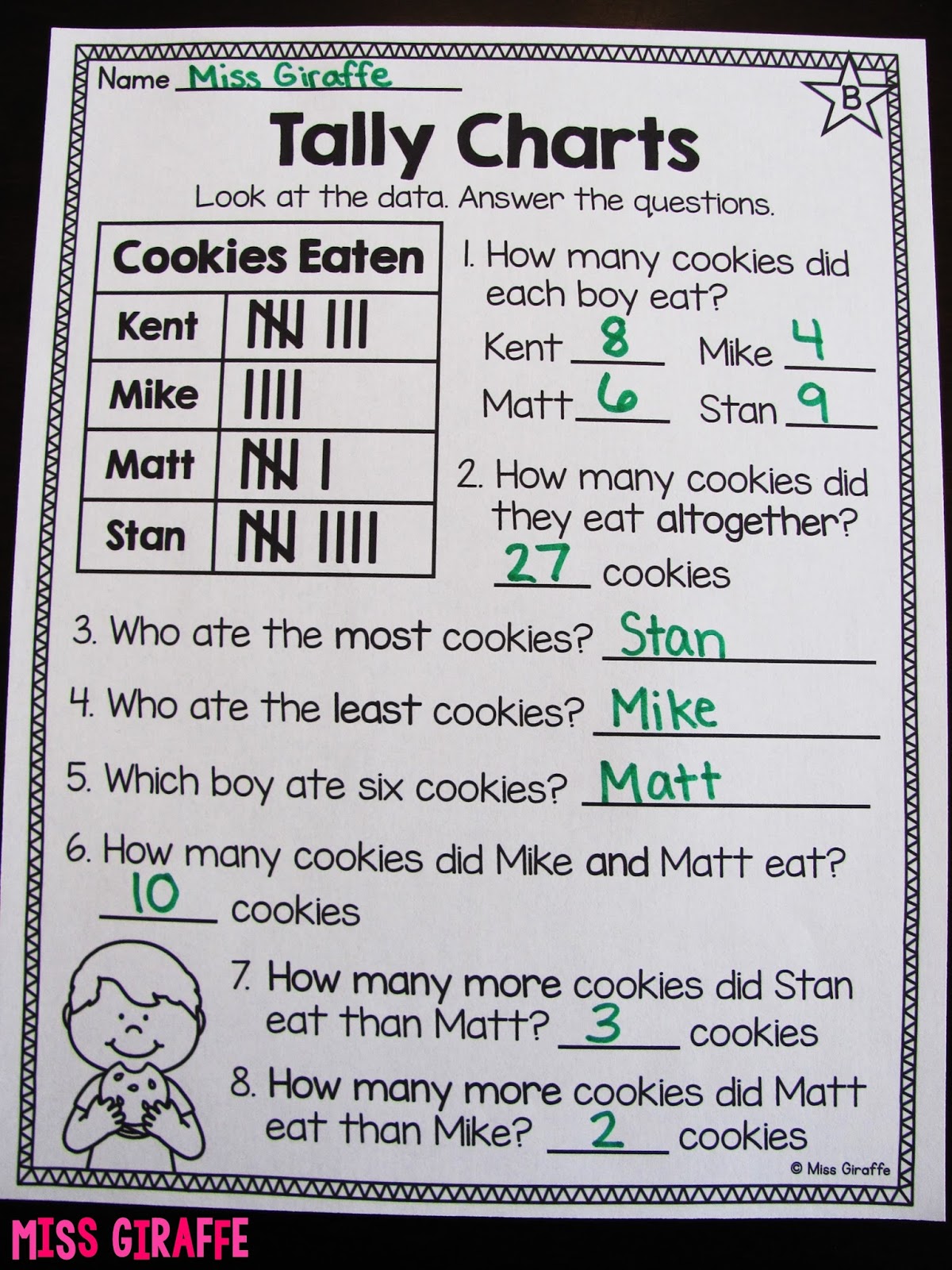 Miss Giraffe's Class: Graphing and Data Analysis in First Grade
