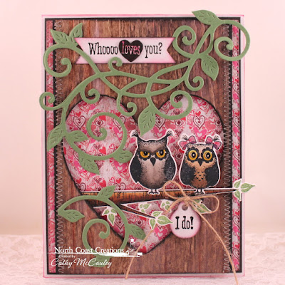 North Coast Creawtions Stamp set: Who Loves You?, North Coast Creations Custom Dies: Owl Family, Flourished Vine, Our Daily Bread Designs Custom Dies: Flourished Star Pattern, Ornate Heart, Pennants, Mini Tags, Our Daily Bread Designs Heart & Soul Paper Collection