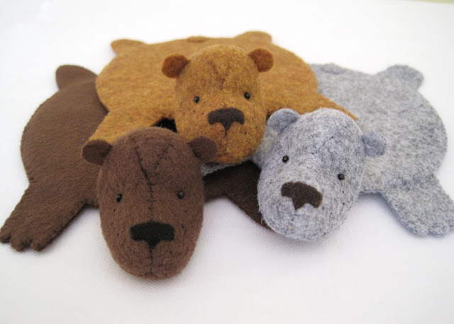 I Love Handmade: Bear Rug Coaster Set by Dandyrions