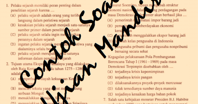 Contoh Soal Ujian Mandiri Soshum Kumpulan Informasi