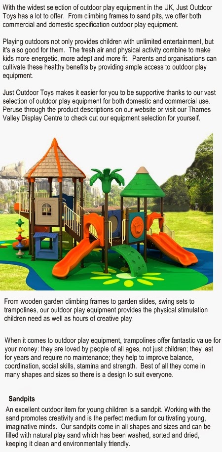 Outdoor play equipment for kids