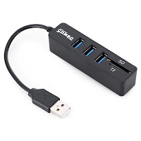 Extensão USB com leitor de cartão TF e SD Extensão USB com leitor de cartão TF e SD