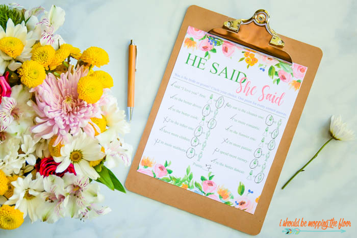 Free Printable Bridal Shower Word Mining Game