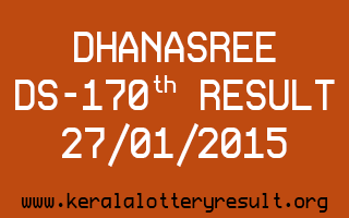 DHANASREE Lottery DS-170 Result 27-01-2015