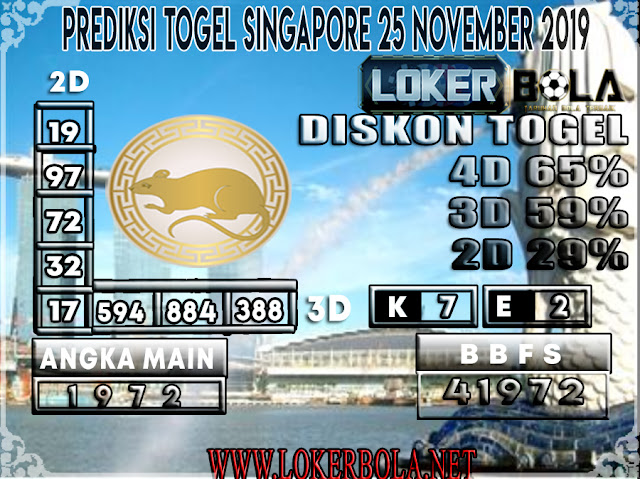 PREDIKSI TOGEL SINGAPORE LOKERBOLA 25 NOVEMBER 2019