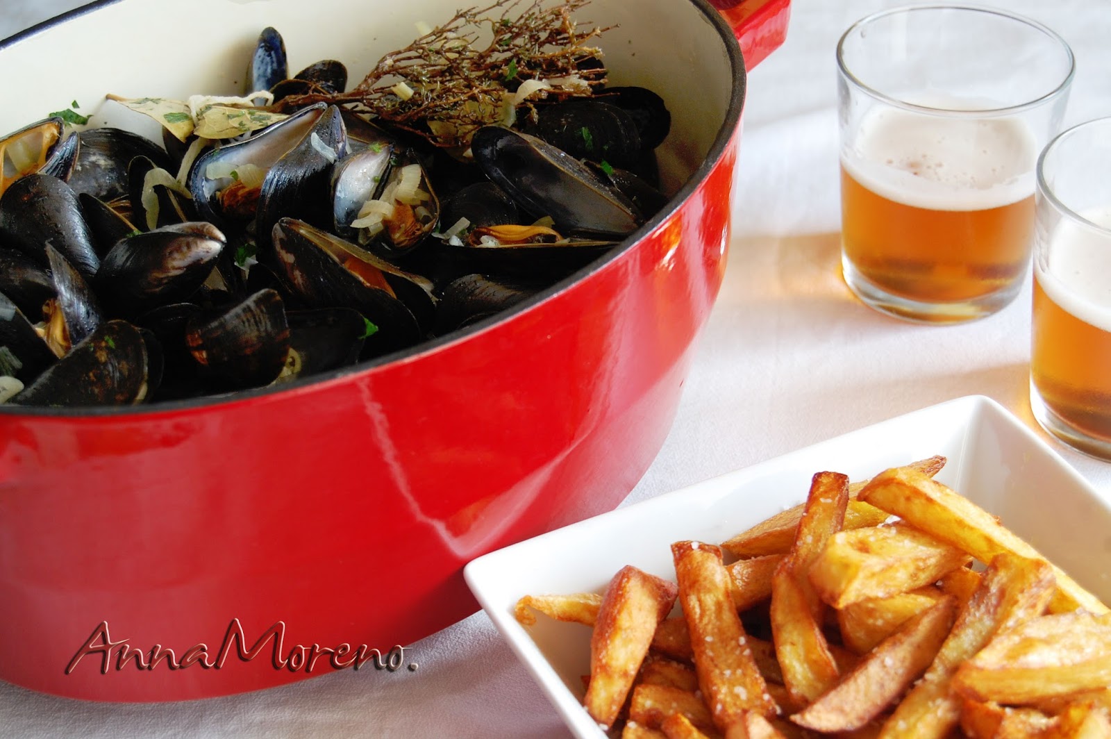 Buenas Migas. Blog de cocina de Anna Moreno. MOULES MARINIÈRE AVEC
