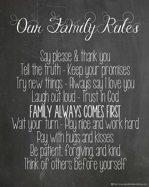 Family Rules Chalkboard Printable by http://www.spoolandspoonblog.com