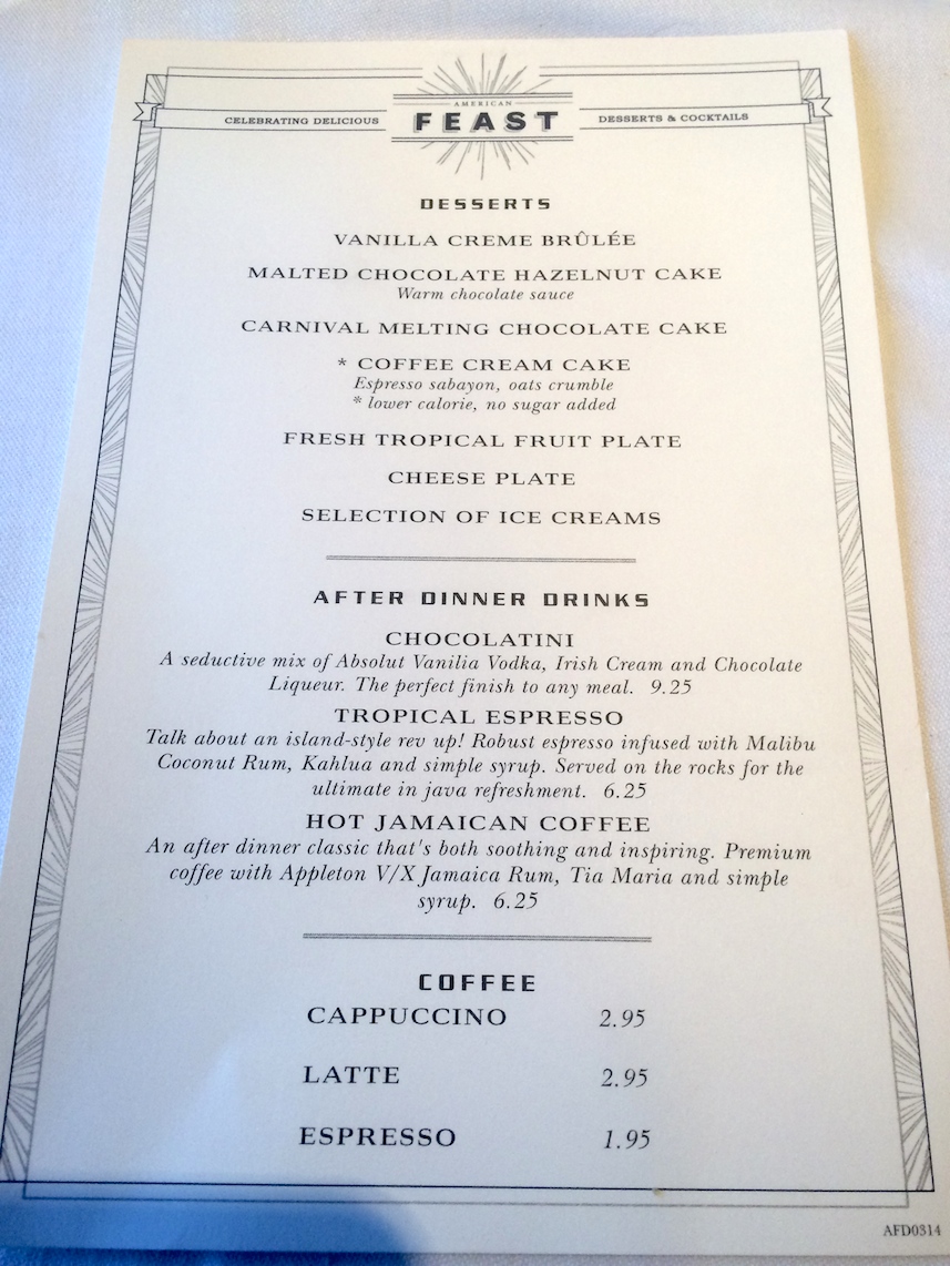 Carnival Cruise Menu and Food Pictures Any Tots