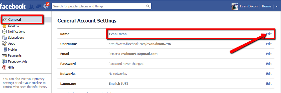 how to change display name on facebook profile