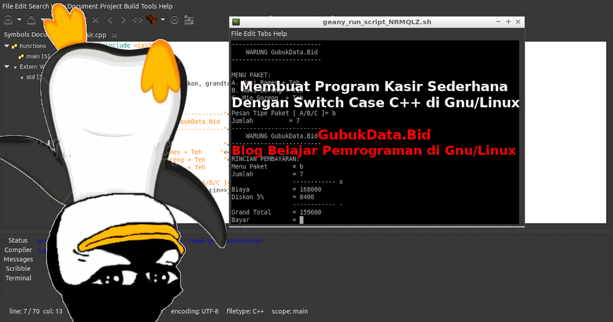Membuat Program Kasir Sederhana Dengan Switch Case C Di Gnu Linux Gubuk Data