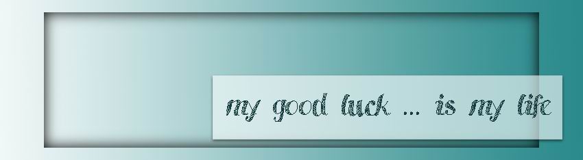 my good luck ... is my life