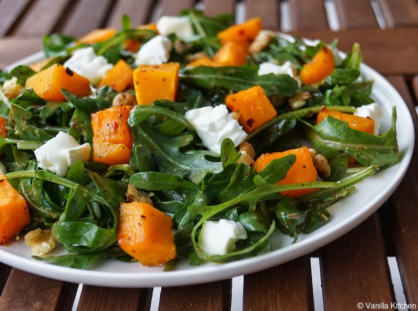 (no) plain Vanilla Kitchen: Salat mit gebackenem Kürbis und Ziegenkäse