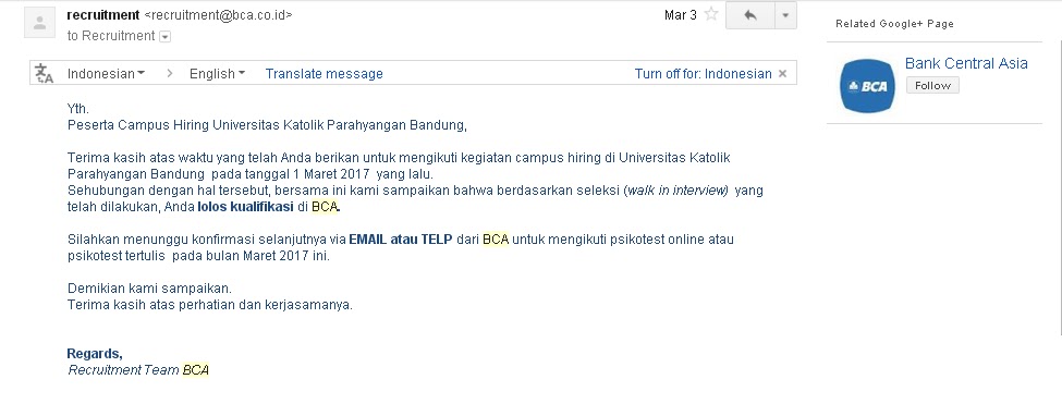 Email Bca | chels latte pengalaman rekrutmen staff bca Email Bca | chels latte pengalaman rekrutmen staff bca