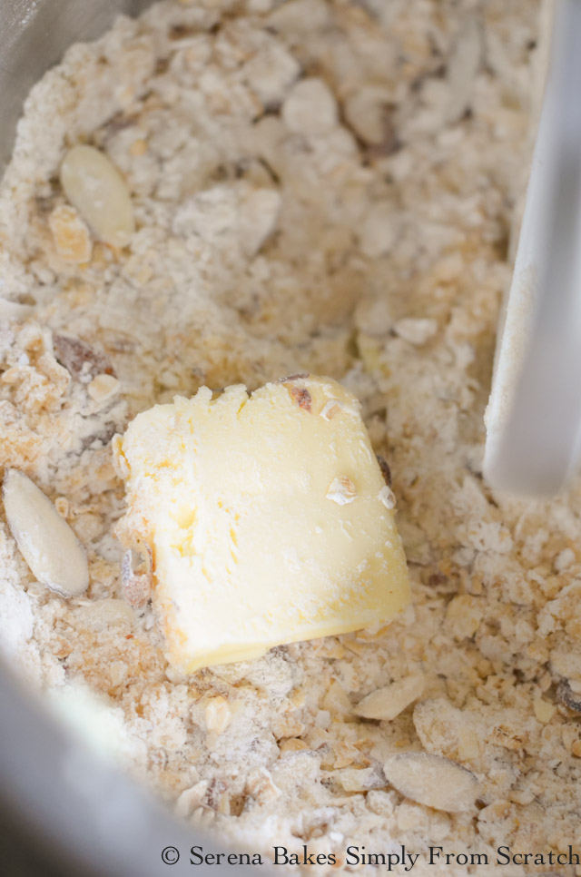 Add butter until crumbly.