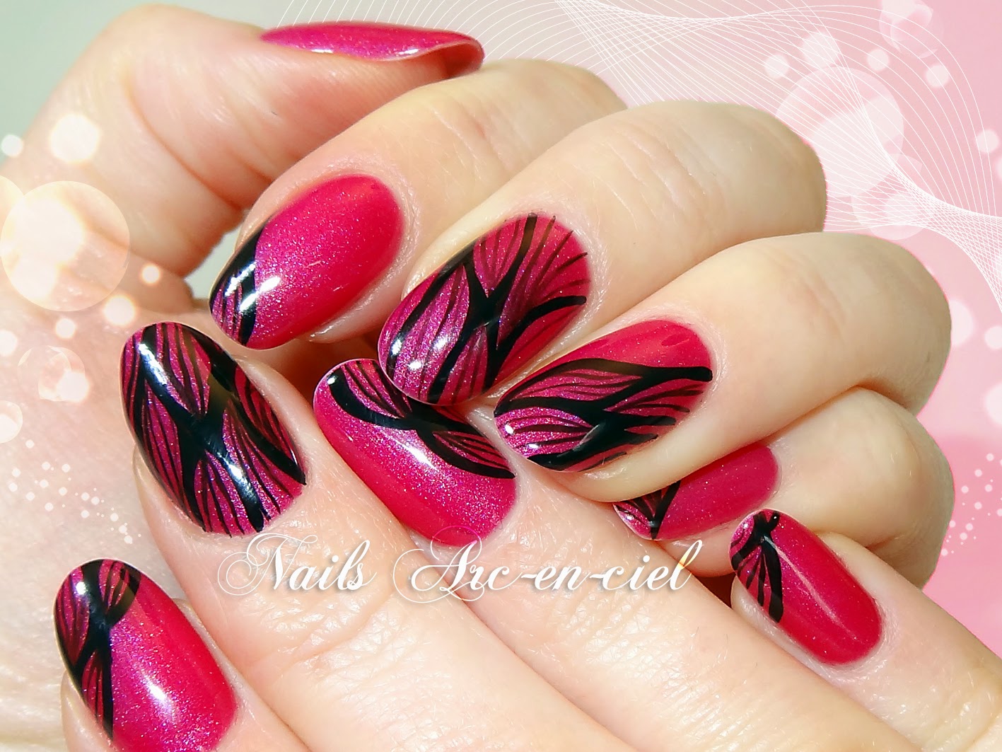 Nails Arc en ciel Tuto vidéo nail art abstrait de détail