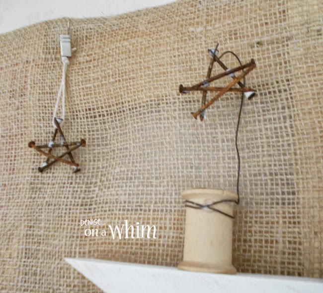 Rusty Nail Stars and a Vintage Spool Hook | Denise on a Whim