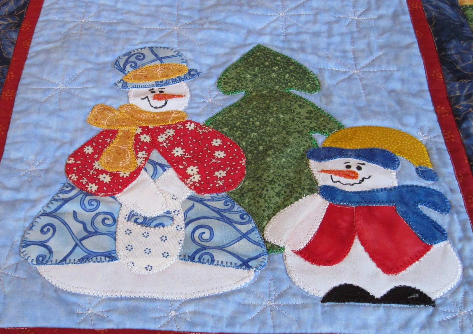 Holiday Snowman Patchwork Quilted Blanket NCU0PD137