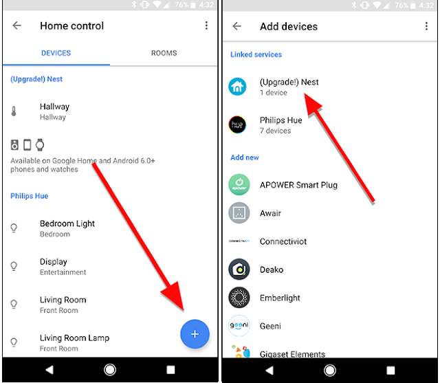 Aggiornare i servizi smarthome con l'app Google Home 