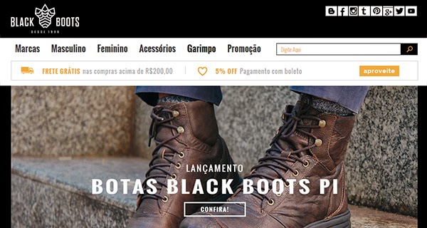 site de botas masculinas