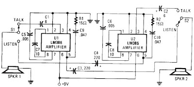 LM386 based electronic intercom circuit with explanation ...
