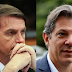 Bolsonaro tem 40% dos votos e Haddad tem 25%, diz Datafolha