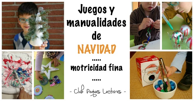 juegos y manualidades infantiles navidad para trabajar motricidad fina