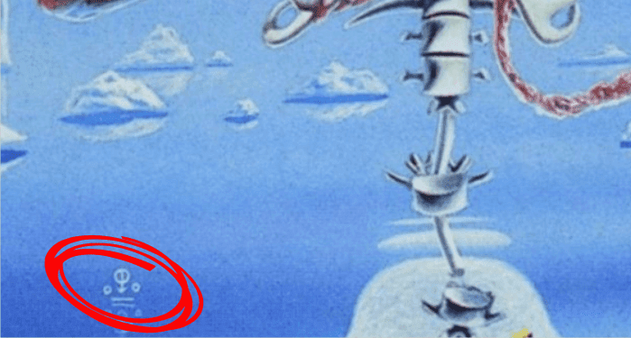 A assinatura de Derek Riggs escondida na agua A assinatura de Derek Riggs escondida na agua