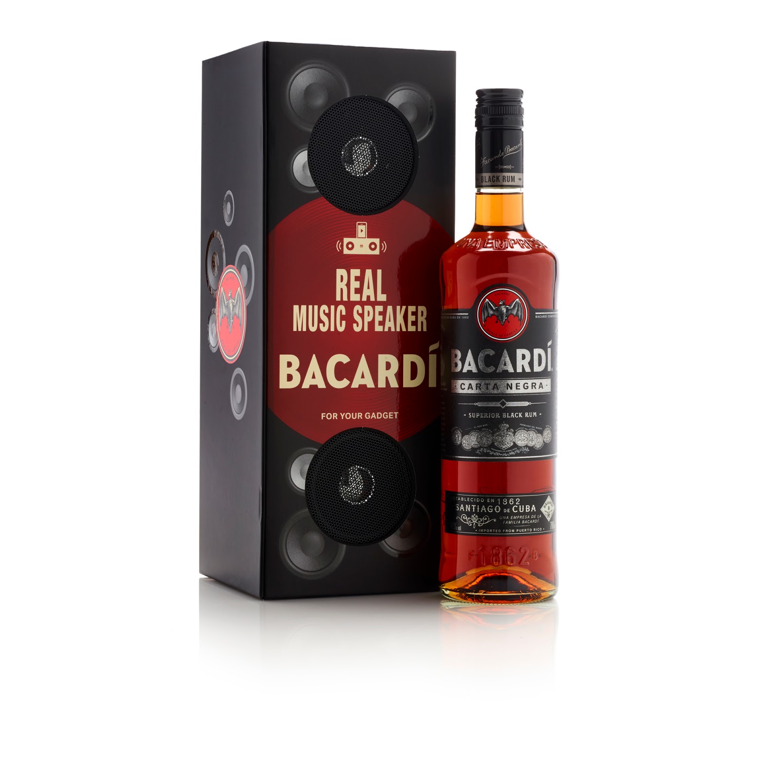 Bacardi Real Music Speaker on Packaging of the World Creative