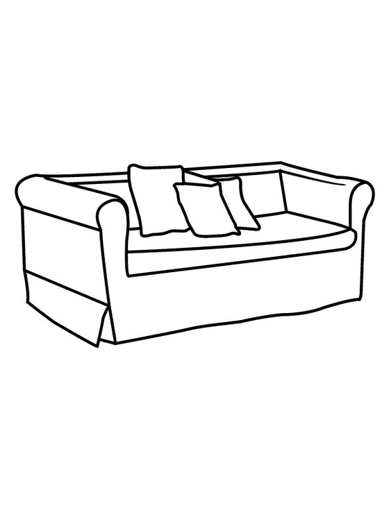 Tranh tô màu cái ghế sô pha
