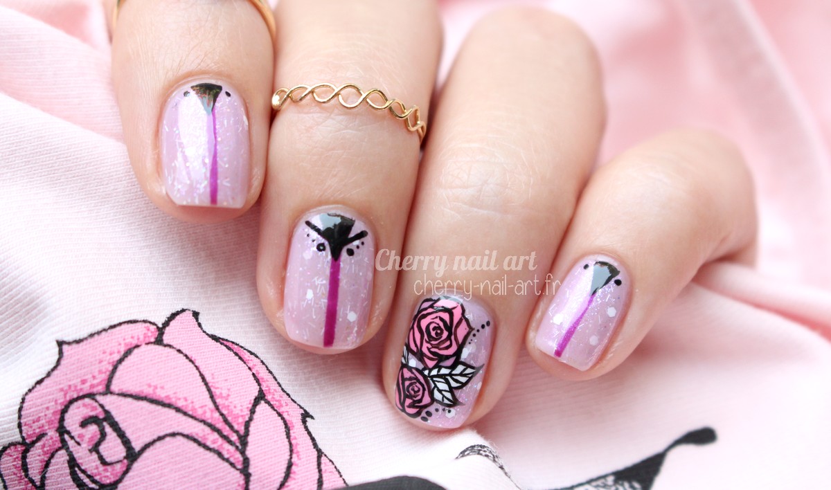 nail-art-rose-géométrique-mani-swap-lily-nail-art