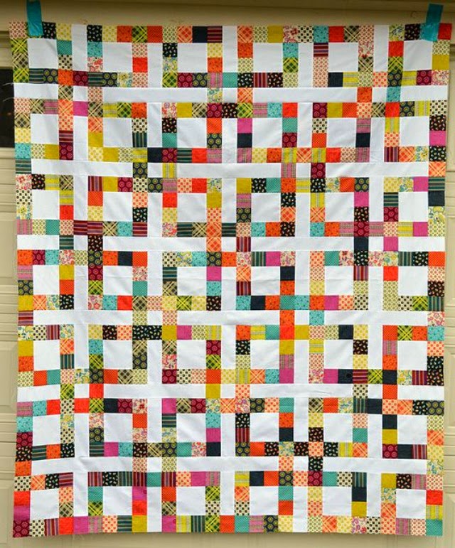 colcha con cuadrados multicolor