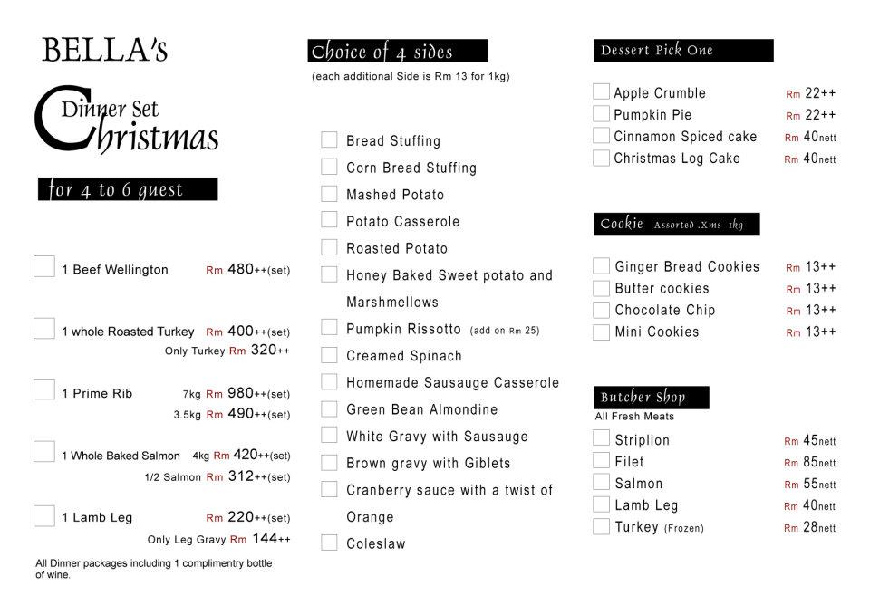 Malaysia Food Buzz Bella Italia Christmas Dinner and Lunch