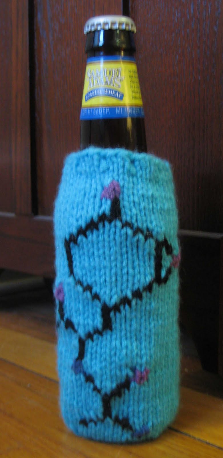 ChemKnits Bacilysin Beer Cozy Knitting Pattern