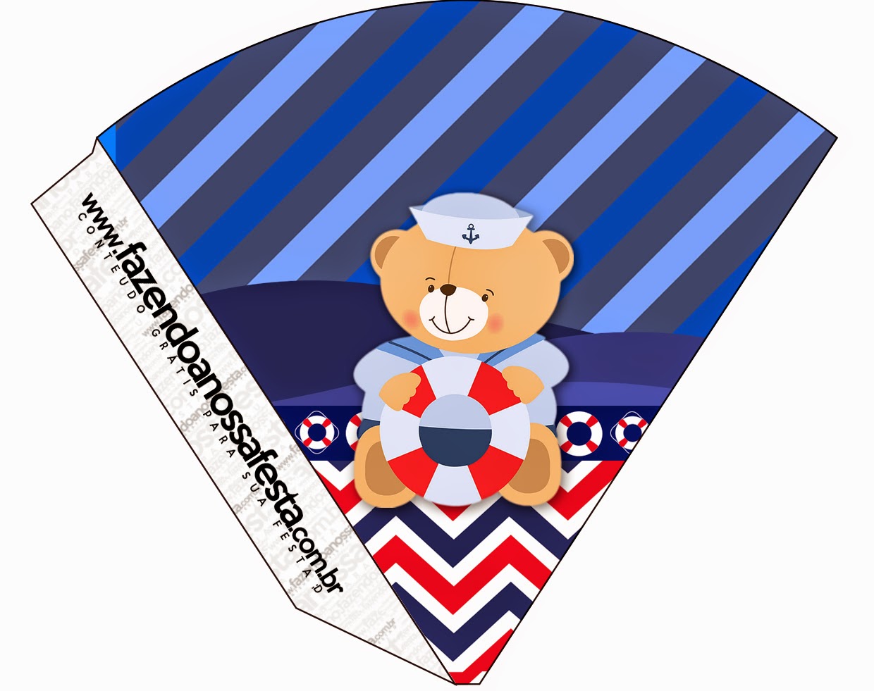Sailor Bear Free Printable Cones.