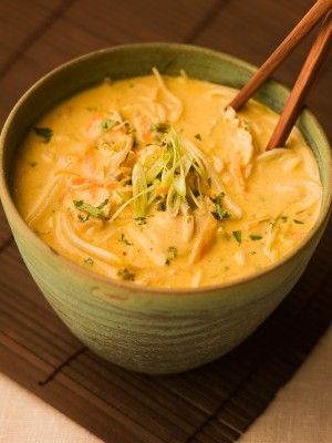 Coconut milk tames the heat and combines deliciously with shredded chicken breast in Spicy Thai Coconut Chicken Soup.