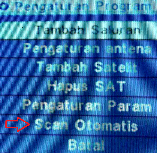 cara scan otomatis chanel siaran parabola di receiver matrix