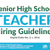 Senior High School Teacher Hiring Guidelines