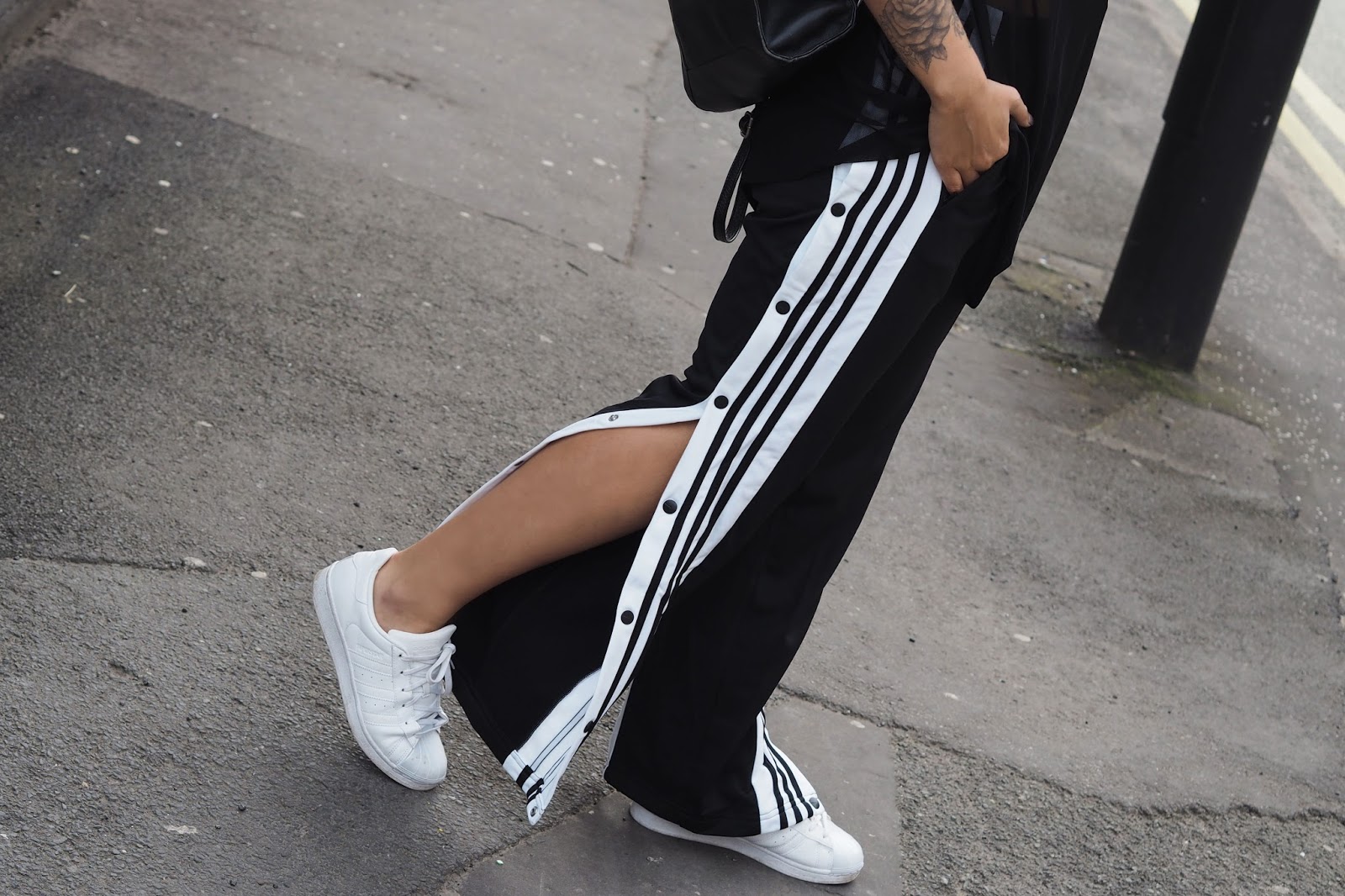 adidas tracksuit bottoms poppers