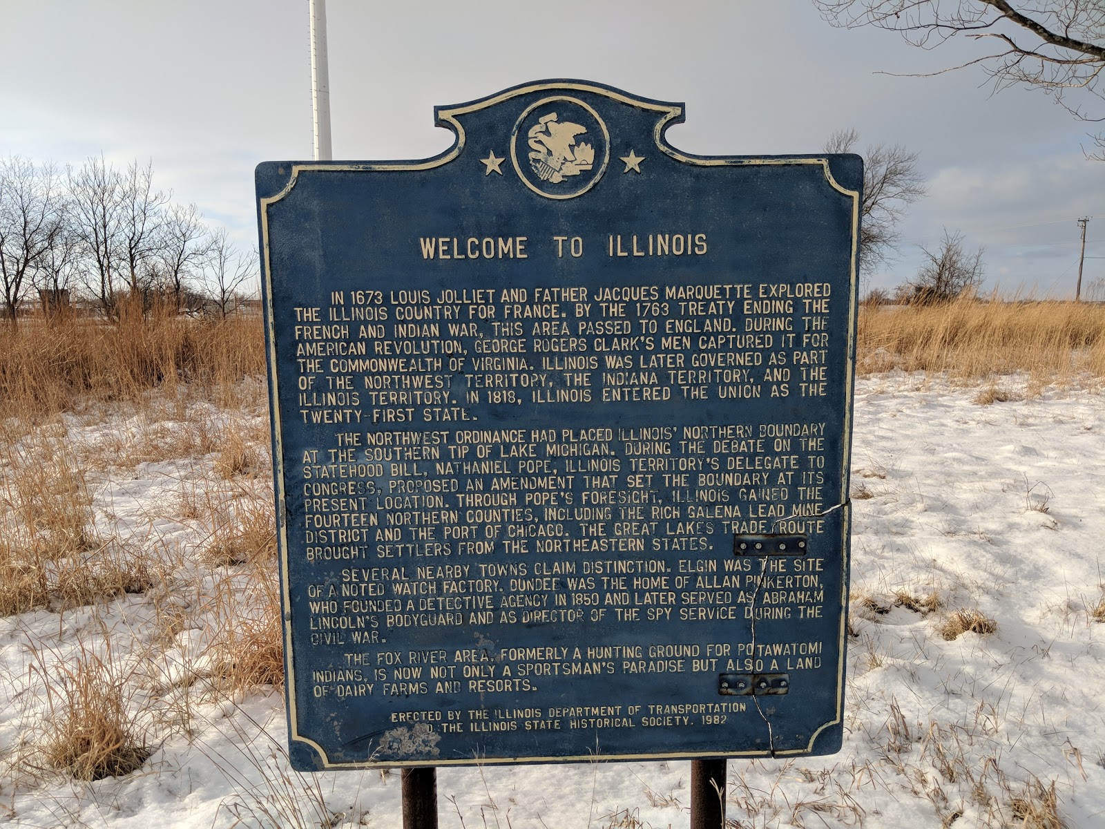 to Illinois Historical Marker in Hebron
