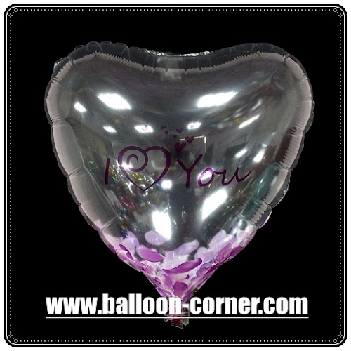Balon Foil Hati Transparan / Foil Love Transparan